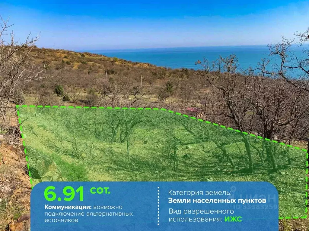 Участок в Крым, Алушта муниципальный округ, с. Приветное, Канакская ... - Фото 1