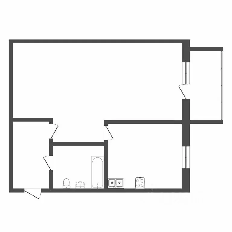 1-к кв. Тюменская область, Тюмень Волгоградская ул., 105 (31.3 м) - Фото 2
