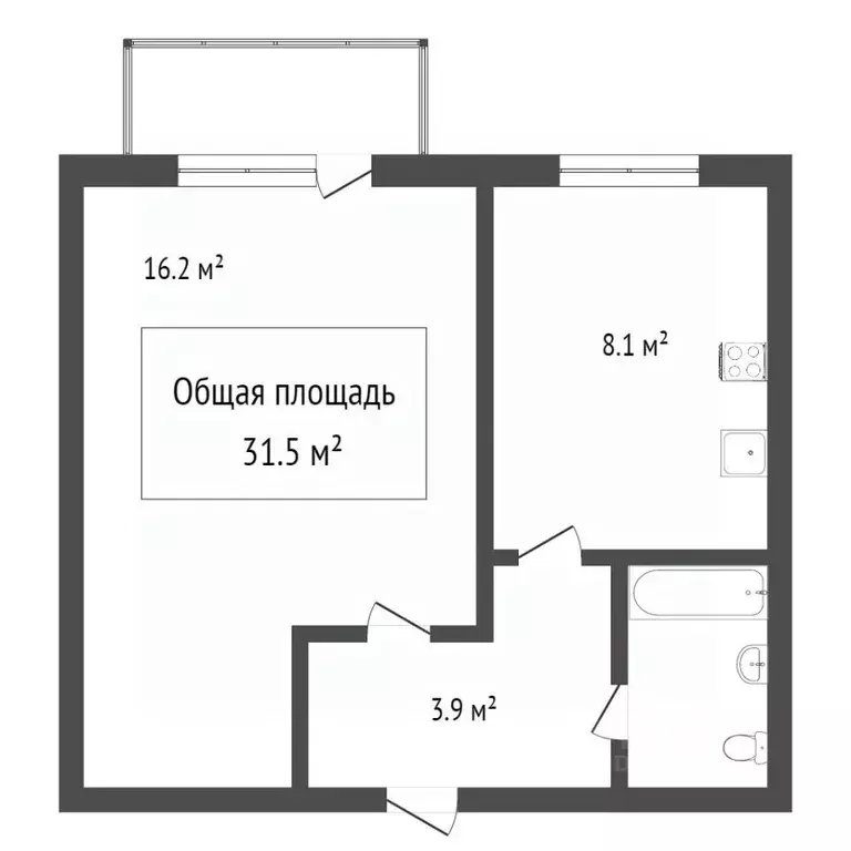 1-к кв. Томская область, Томск Академгородок мкр, ул. 30-летия Победы, ... - Фото 2