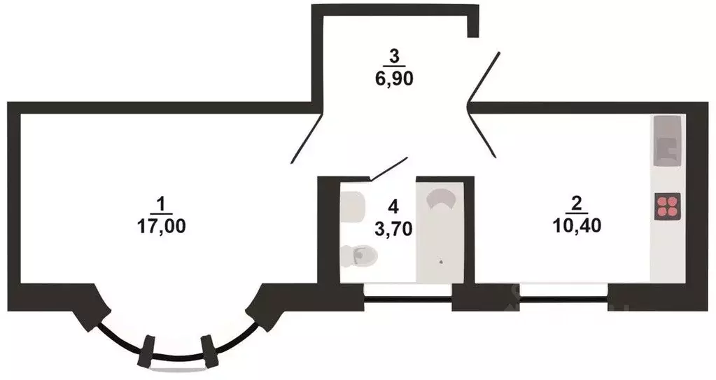 1-к кв. Санкт-Петербург Костромской просп., 45 (38.0 м) - Фото 1