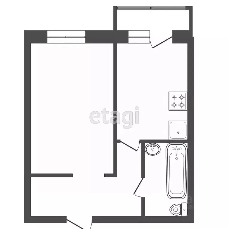 1-к кв. Красноярский край, Красноярск ул. Калинина, 31Б (48.2 м) - Фото 1