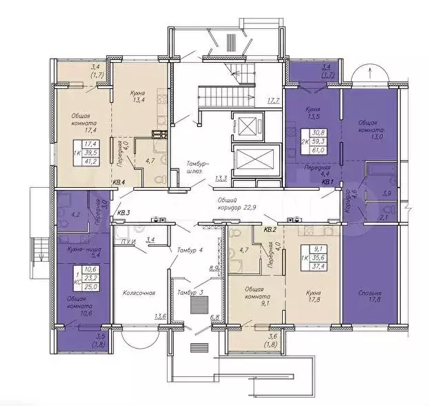 2-к. квартира, 60 м, 9/17 эт. - Фото 0
