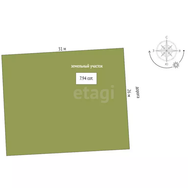 Участок в Нерехта, переулок Кутузова (7.94 м) - Фото 1