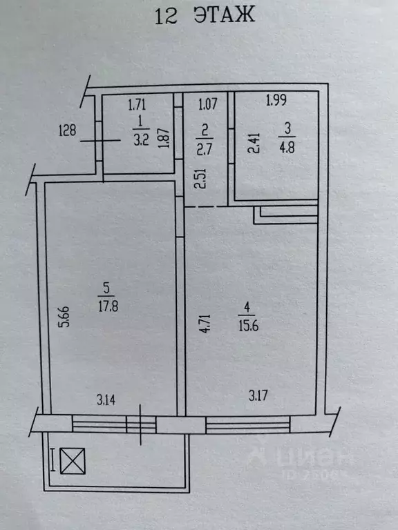 2-к кв. Алтайский край, Барнаул ул. Сергея Ускова, 25 (44.1 м) - Фото 2