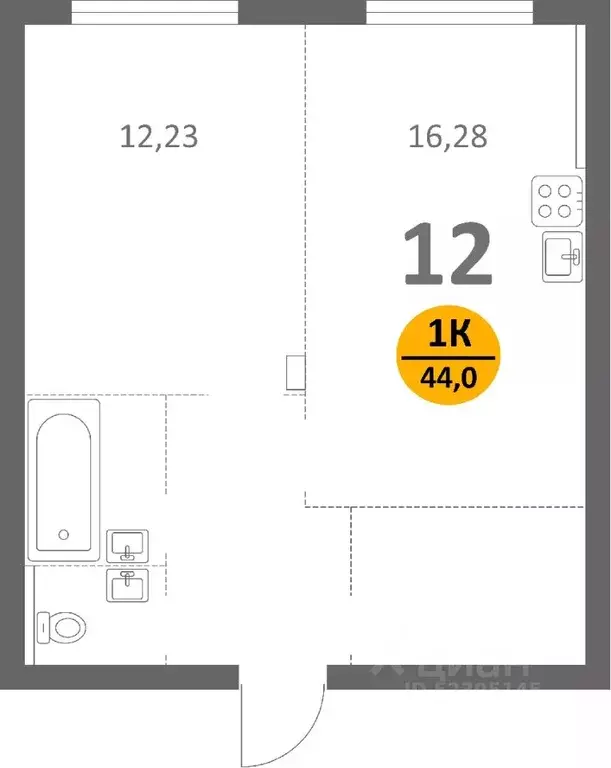 1-к кв. Московская область, Серпухов городской округ, д. Скрылья 280 ... - Фото 0