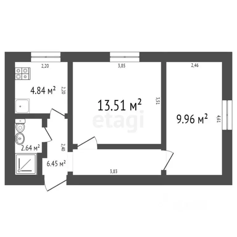 2-к кв. Ульяновская область, Ульяновск Верхнеполевая ул., 1/16 (40.7 ... - Фото 1