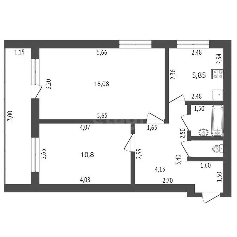 2-комнатная квартира: Стерлитамак, проспект Октября, 9А (50.6 м) - Фото 1