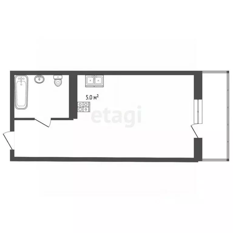 Студия Ростовская область, Ростов-на-Дону ул. Назарько, 4 (27.9 м) - Фото 2