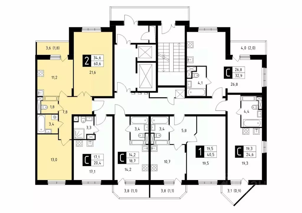 2-к кв. Московская область, Подольск Климовск мкр, ул. Школьная, 43 ... - Фото 1