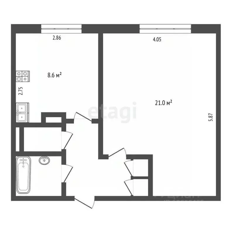 1-к кв. Москва Бирюлевская ул., 49К2 (39.3 м) - Фото 2