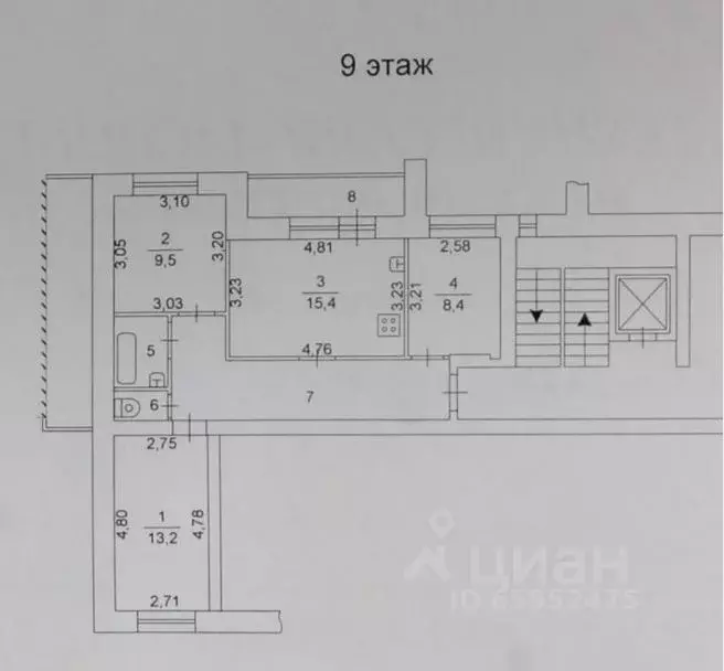 3-к кв. Челябинская область, Челябинск ул. Цвиллинга, 88а (62.2 м) - Фото 1