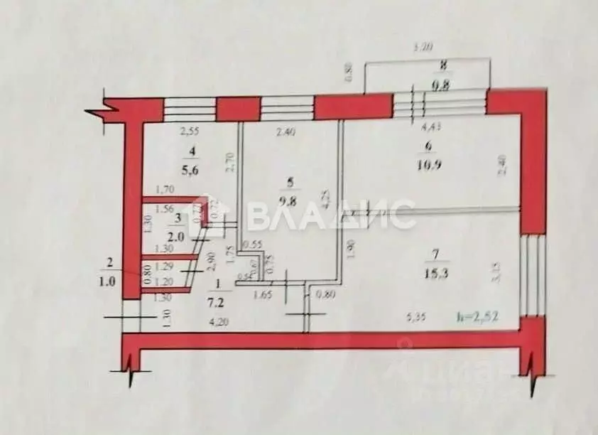3-к кв. Башкортостан, Стерлитамак ул. Курчатова, 22 (52.6 м) - Фото 2