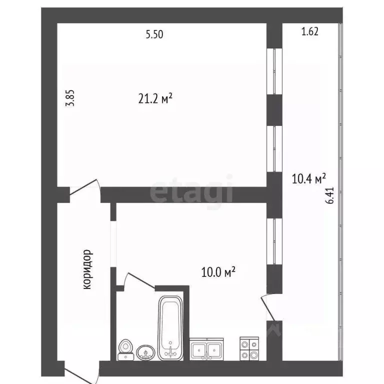 1-к кв. Севастополь ул. Матвея Воронина, 5 (54.5 м) - Фото 2