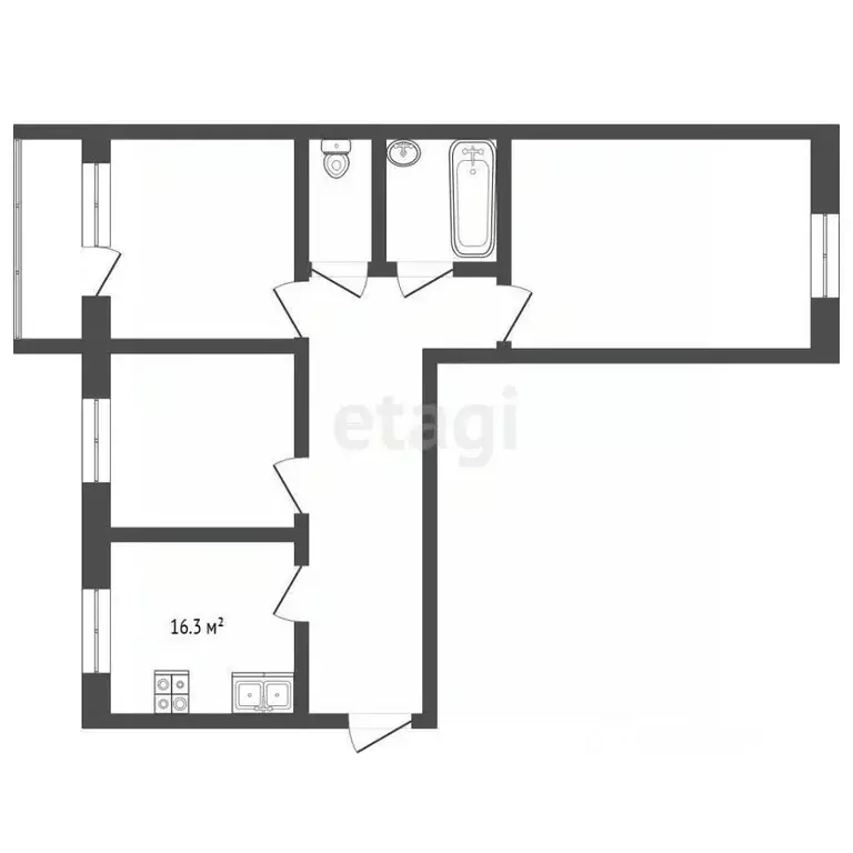 3-к кв. Орловская область, Орел ул. Космонавтов, 48к3 (77.8 м) - Фото 0