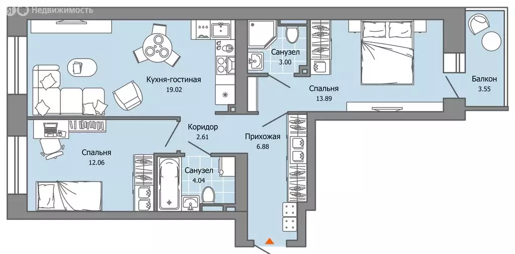 2-комнатная квартира: Пермь, улица Дзержинского, 35А (63 м) - Фото 2