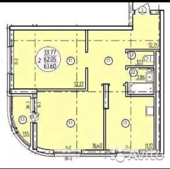 2-к кв. Башкортостан, Уфа Бакалинская ул., 33/1 (63.0 м) - Фото 2