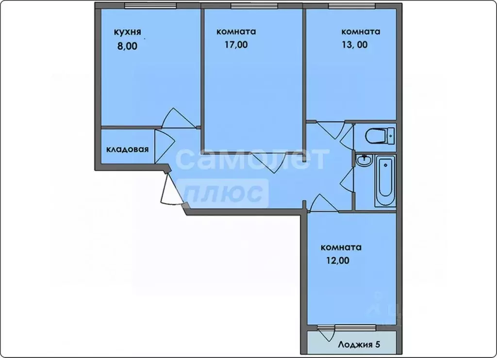 3-к кв. Челябинская область, Челябинск Комсомольский просп., 80б (65.3 ... - Фото 2