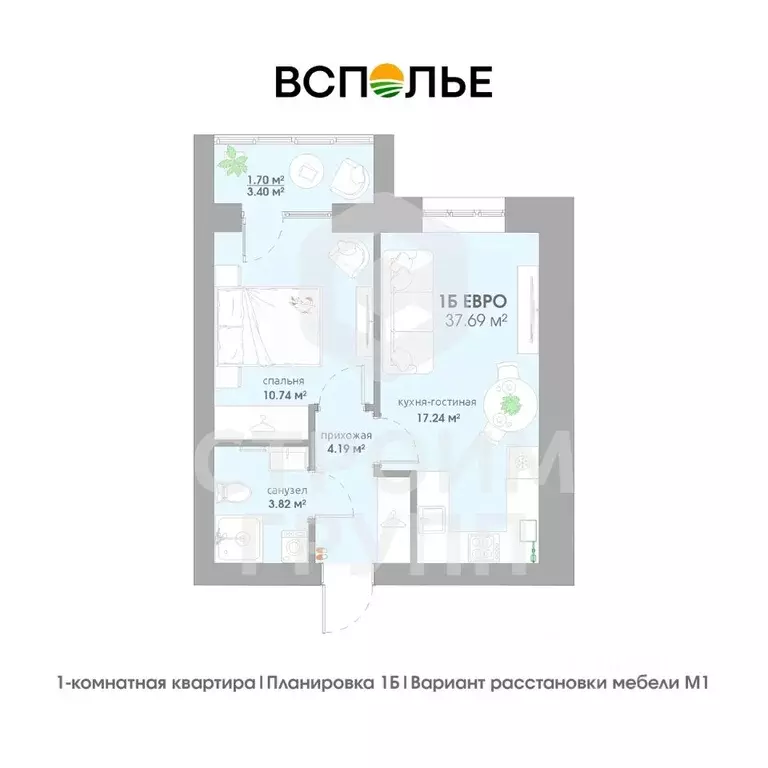 1-к кв. Владимирская область, Суздаль  (37.69 м) - Фото 0