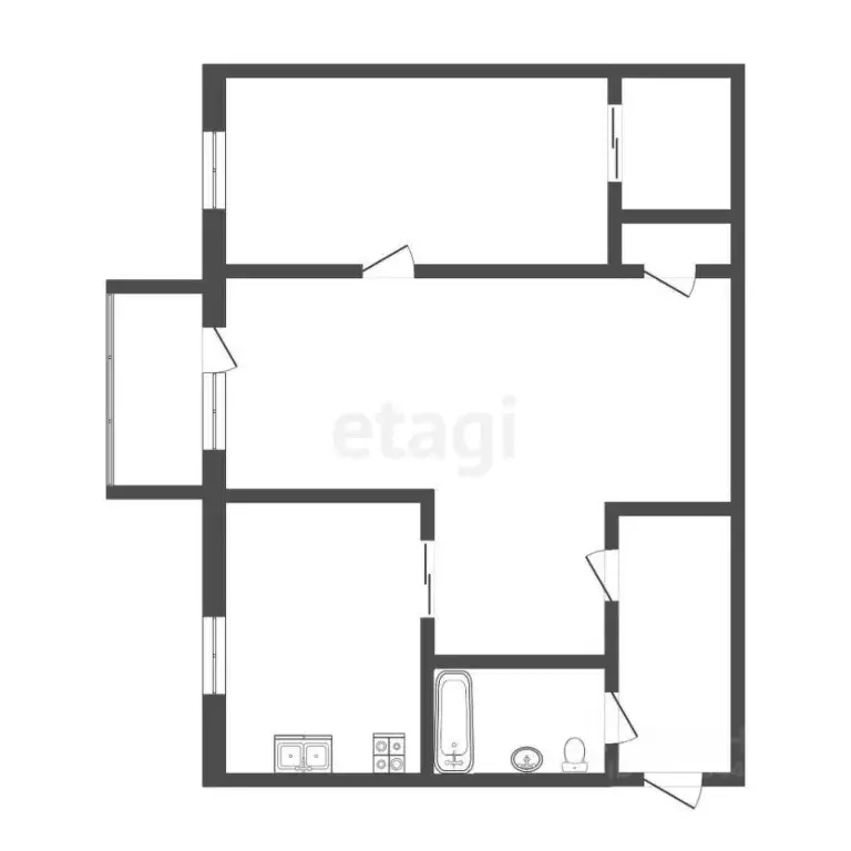 2-к кв. Тюменская область, Тюмень ул. Парфенова, 40 (44.3 м) - Фото 2