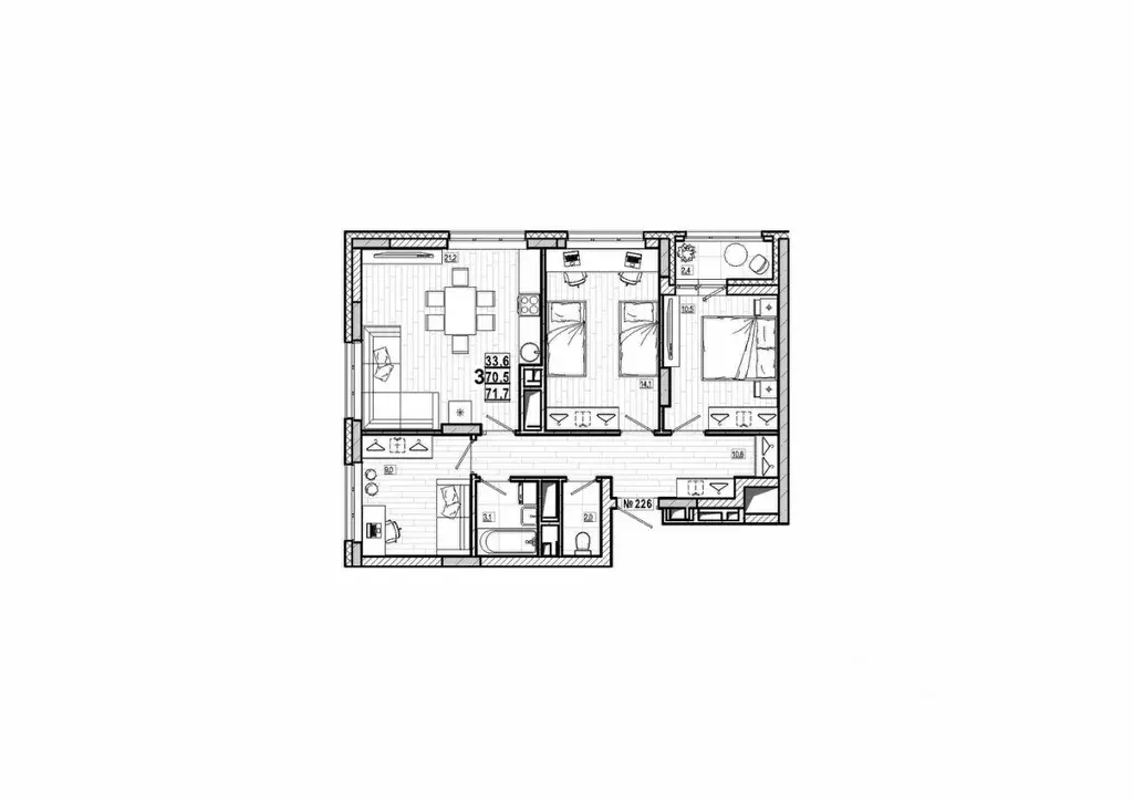 3-к кв. Нижегородская область, Дзержинск 56-й кв-л,  (71.7 м) - Фото 1