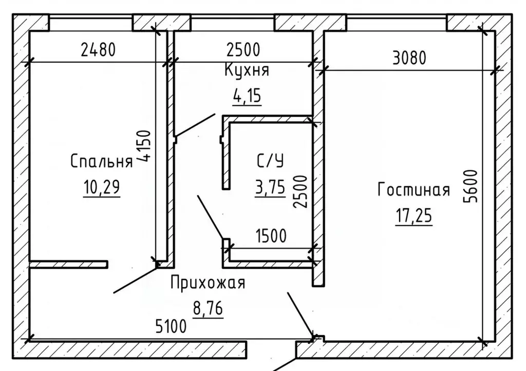 2-к кв. Кабардино-Балкария, Нальчик ул. Тарчокова (42.0 м) - Фото 2