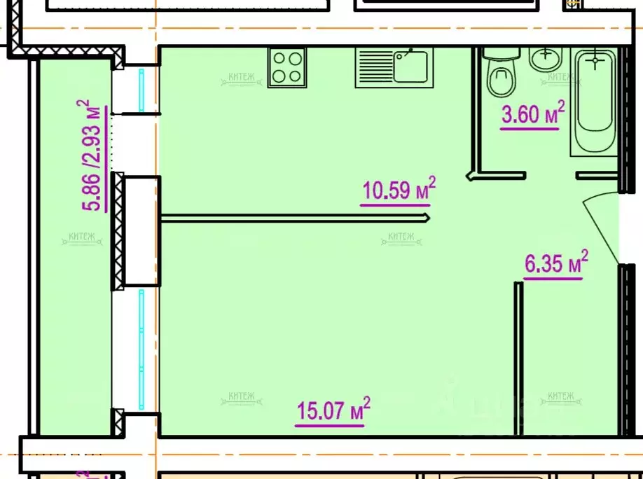 1-к кв. Калужская область, Калуга ул. Минская, 40 (39.6 м) - Фото 2