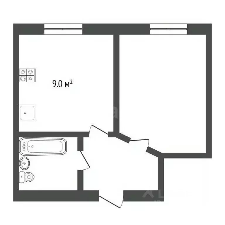 1-к кв. Тюменская область, Тюмень Олимпийская ул., 16 (22.1 м) - Фото 1