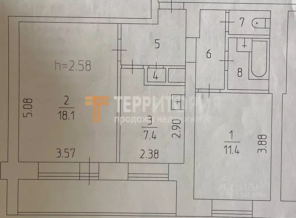 2-к кв. Пермский край, Пермь ул. Пушкина, 13 (52.7 м) - Фото 1