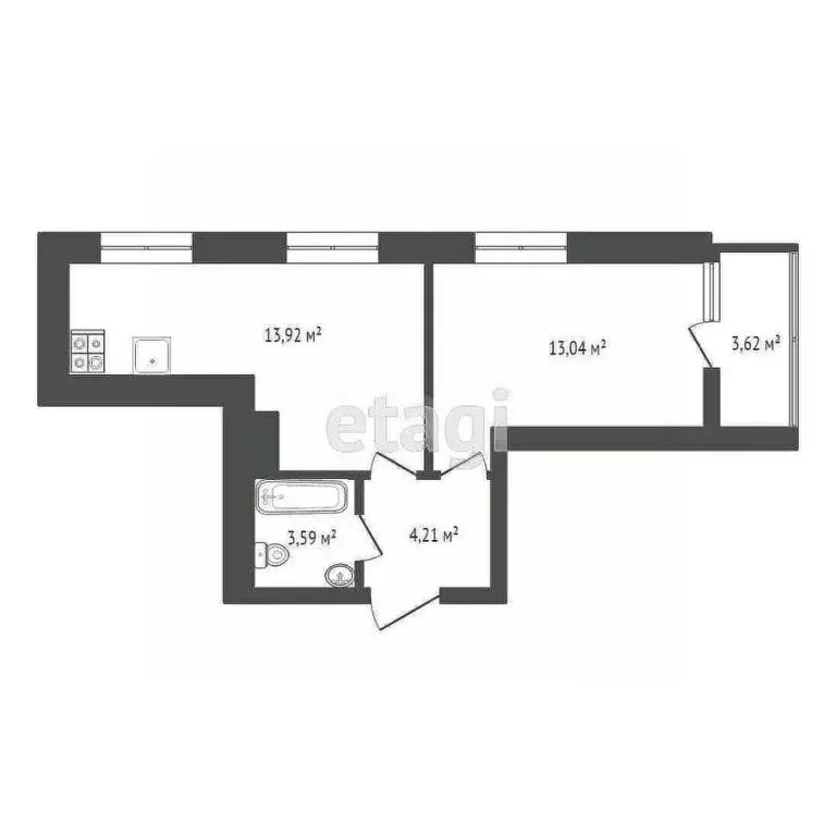 1-к кв. Тульская область, Тула проезд 2-й Клинской, 8 (38.0 м) - Фото 1
