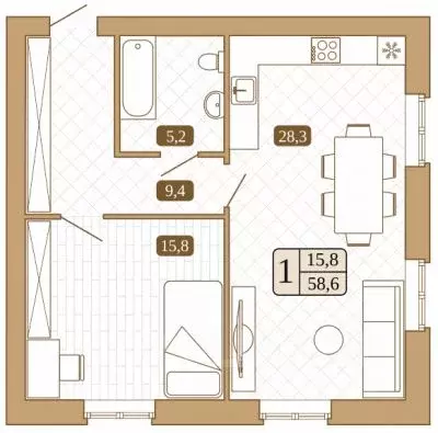 1-к кв. Московская область, Сергиев Посад Белый город жилой комплекс ... - Фото 1