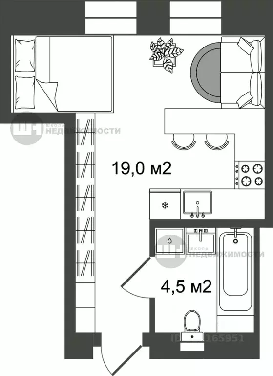 Студия Санкт-Петербург Челябинская ул., 37 (24.7 м) - Фото 0