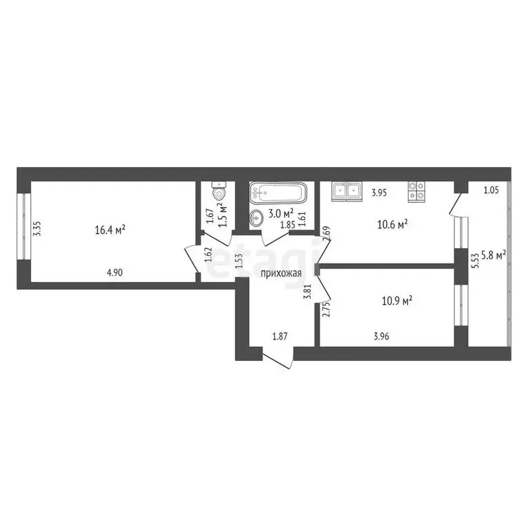 2-комнатная квартира: Пенза, улица Измайлова, 74 (52 м) - Фото 0