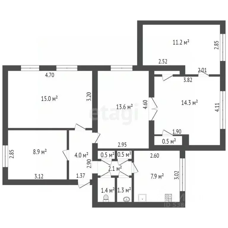 3-к кв. Ростовская область, Ростов-на-Дону Киргизская ул., 16 (105.0 ... - Фото 1