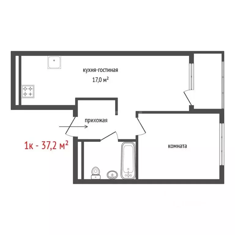 1-к кв. Свердловская область, Екатеринбург Уктус жилрайон, Светлый ... - Фото 2