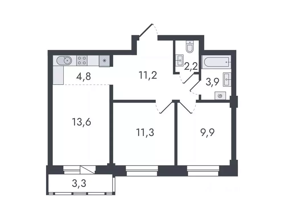 3-к кв. Кировская область, Киров ул. Чистопрудненская, 13 (60.2 м) - Фото 0