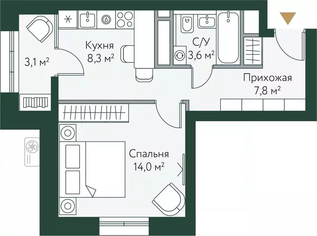 1-к кв. Волгоградская область, Волгоград Новосибирская ул., 74 (36.8 ... - Фото 0