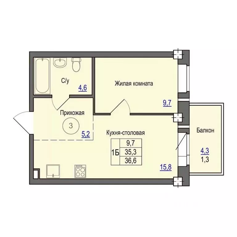 1-к кв. Псковская область, Псковский район, Завеличенская волость, д. ... - Фото 1