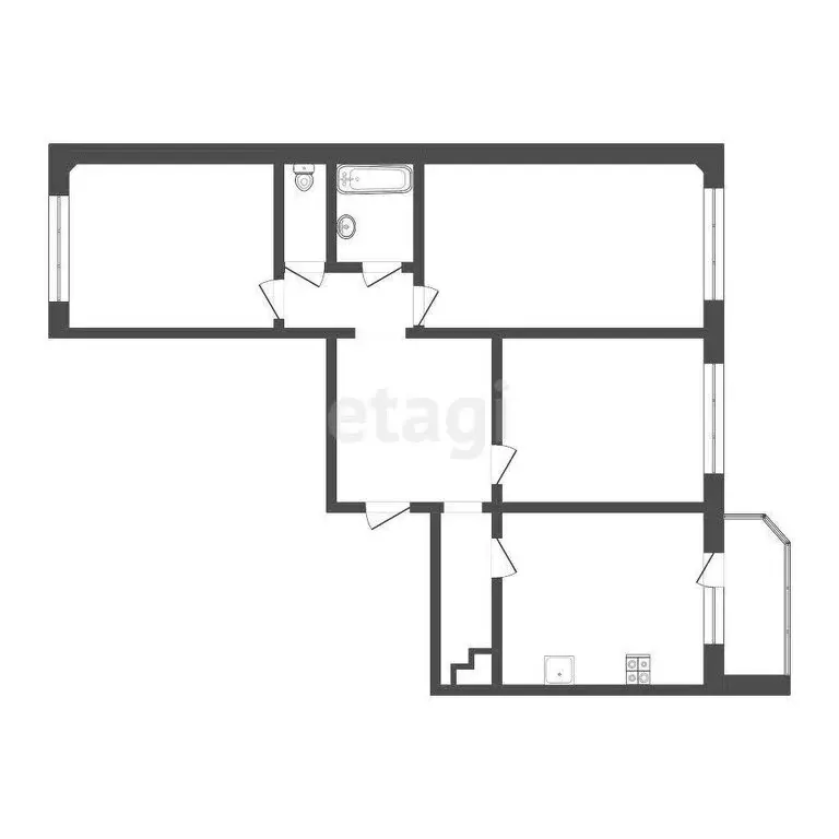 3-комнатная квартира: Тюмень, улица Павла Шарова, 1к1 (86 м) - Фото 0
