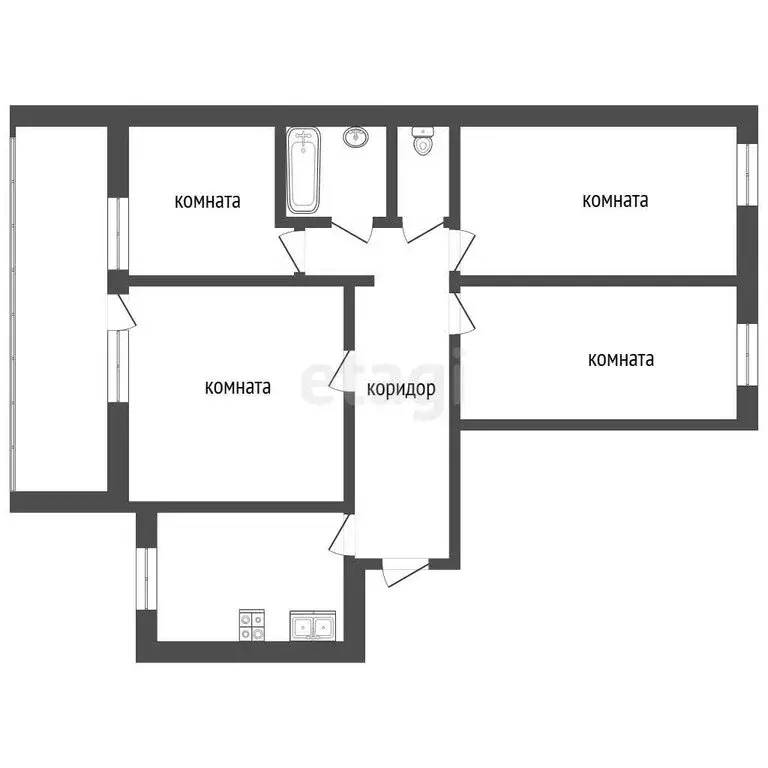 4-комнатная квартира: Тюмень, улица Ватутина, 6 (78.5 м) - Фото 1