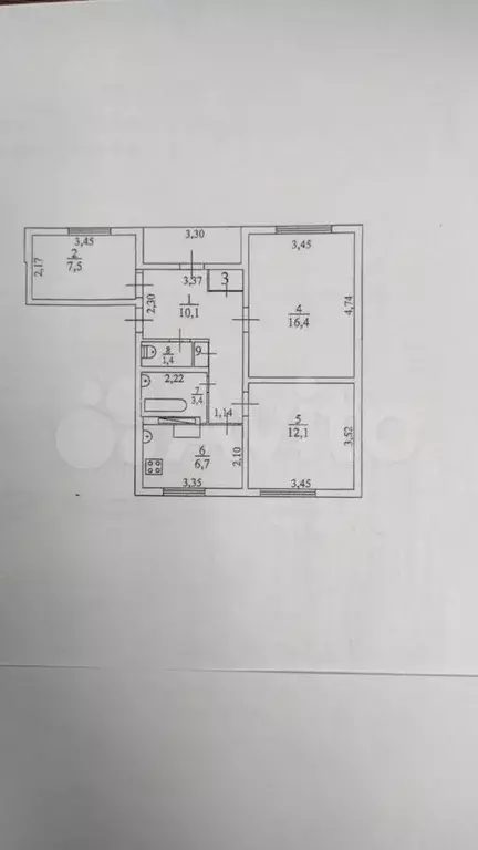 3-к. квартира, 58,8 м, 1/2 эт. - Фото 0