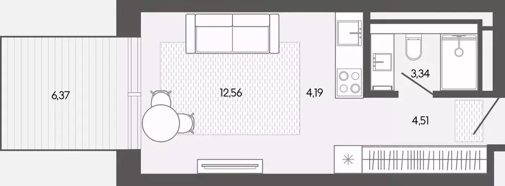 Студия Алтай, Майминский район, пос. Карлушка  (30.97 м) - Фото 1