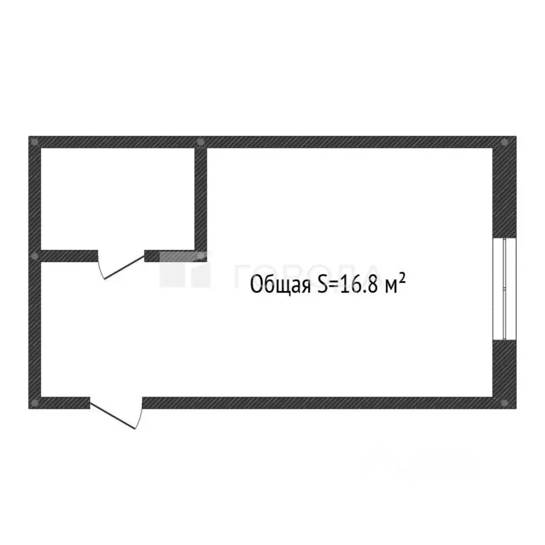 Студия Томская область, Томск Алтайская ул., 163А (16.8 м) - Фото 2