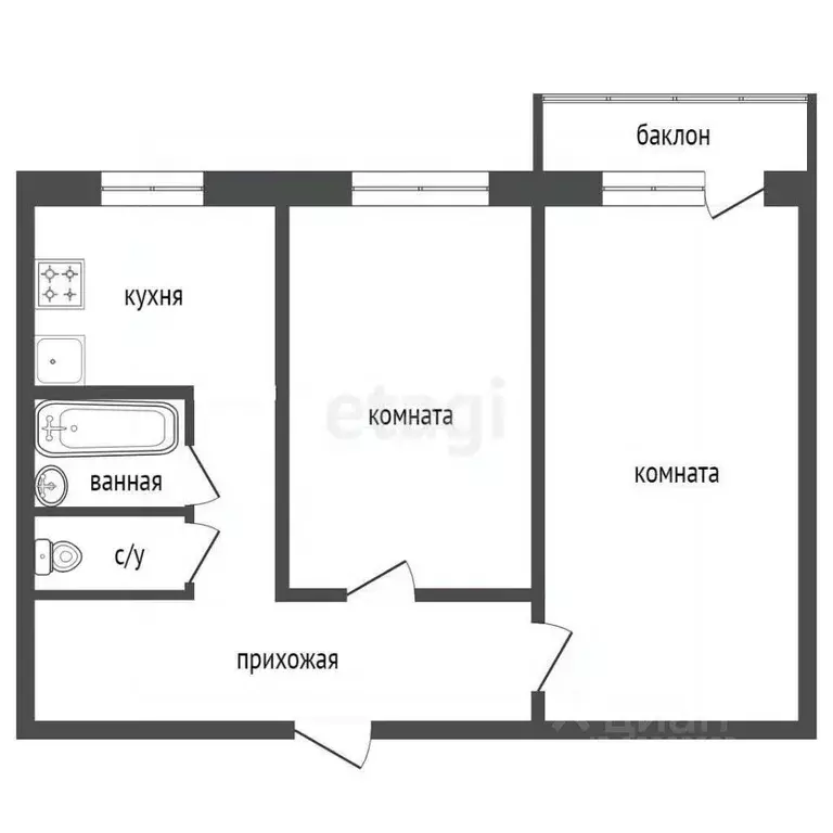 2-к кв. Красноярский край, Красноярск Энергетики мкр, ул. Львовская, ... - Фото 1