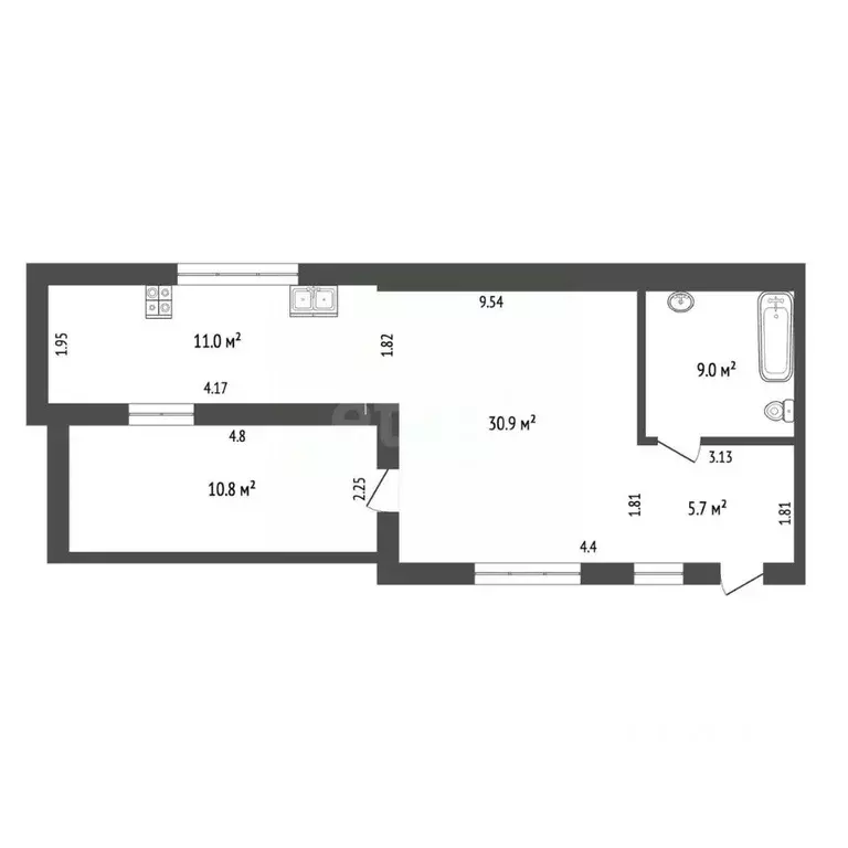 1-к кв. Крым, Феодосия ш. Симферопольское, 13 (56.4 м) - Фото 2
