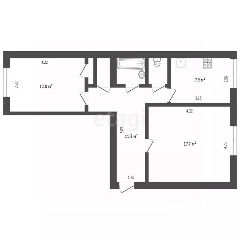 2-к кв. Ямало-Ненецкий АО, Новый Уренгой Надымская ул., 5 (56.0 м) - Фото 2