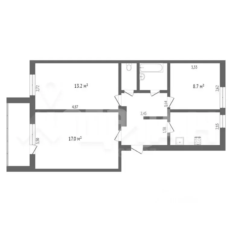 3-к кв. Волгоградская область, Волгоград ул. Качинцев, 112 (60.1 м) - Фото 2