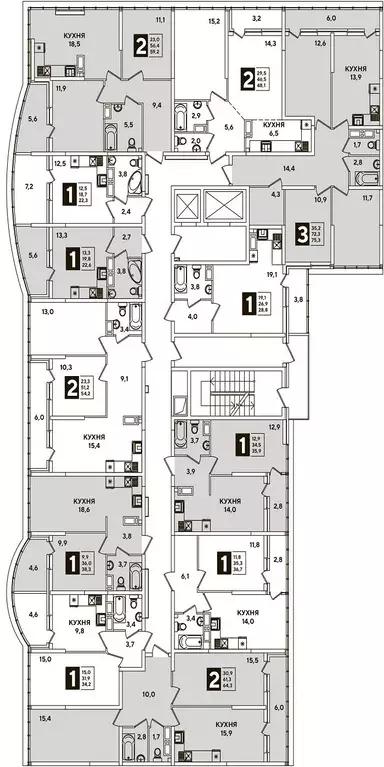 2-к кв. Краснодарский край, Краснодар ул. Ивана Беличенко, 95к1 (62.0 ... - Фото 1