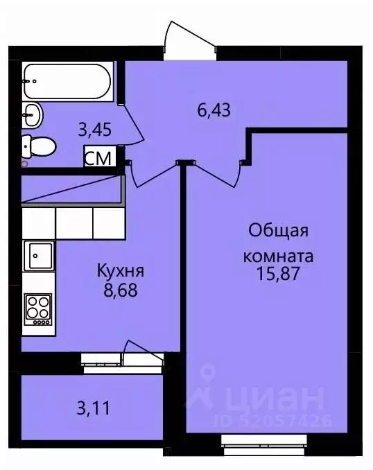 1-к кв. Мордовия, Саранск ул. Юрия Святкина, 14 (35.99 м) - Фото 0