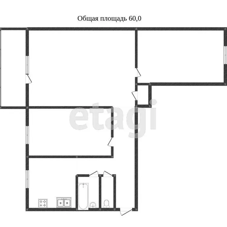3-комнатная квартира: Вологда, улица Можайского, 68 (60 м) - Фото 1