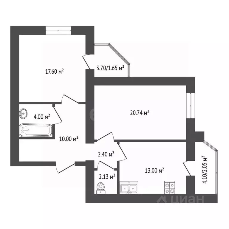 2-к кв. Самарская область, Самара Балаковская ул., 6а (72.0 м) - Фото 2